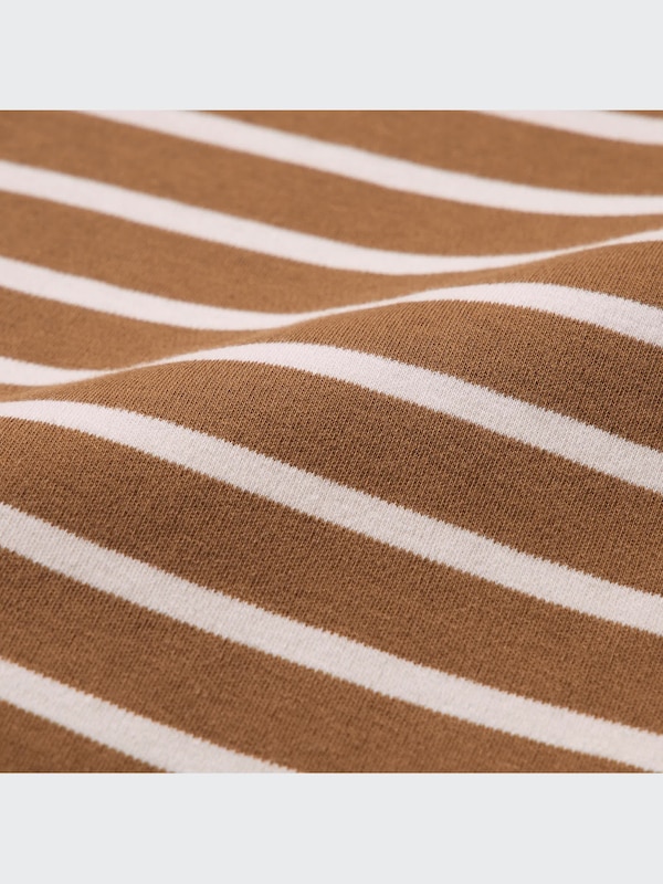 Soft Brushed Striped Crew Neck Long-Sleeve T-Shirt