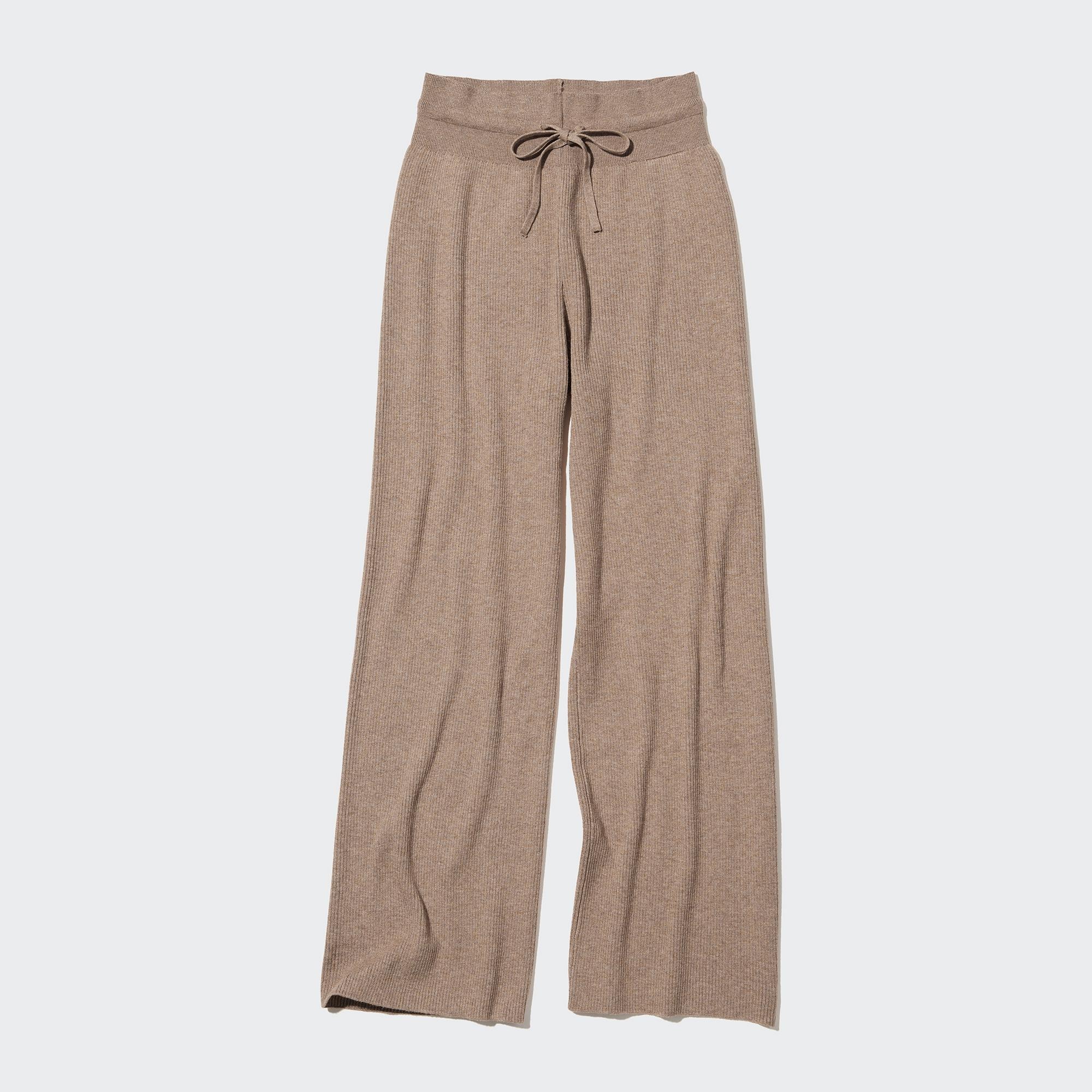 Washable Knit Ribbed Trousers