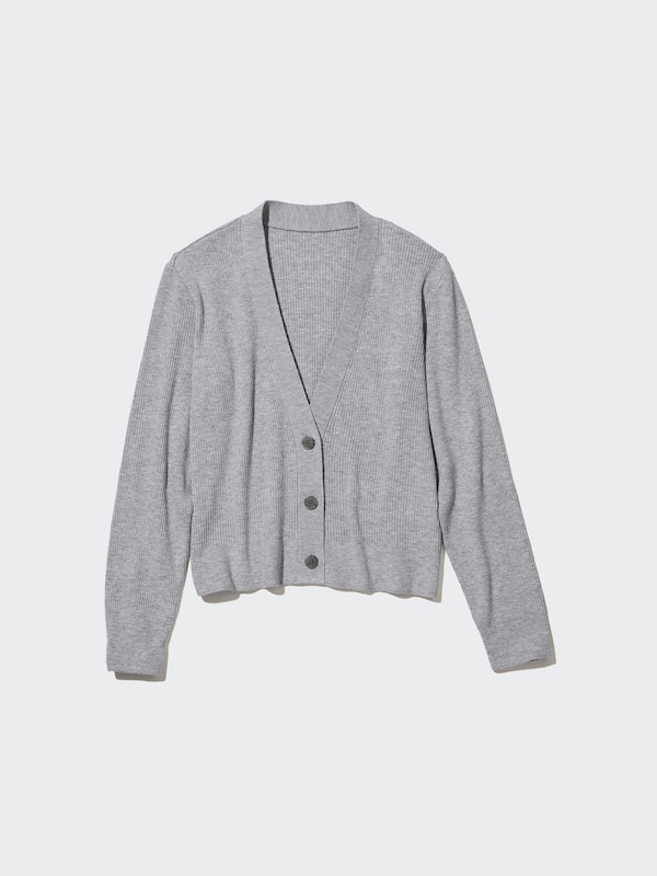 WASHABLE KNIT RIBBED CARDIGAN (LONG SLEEVE)