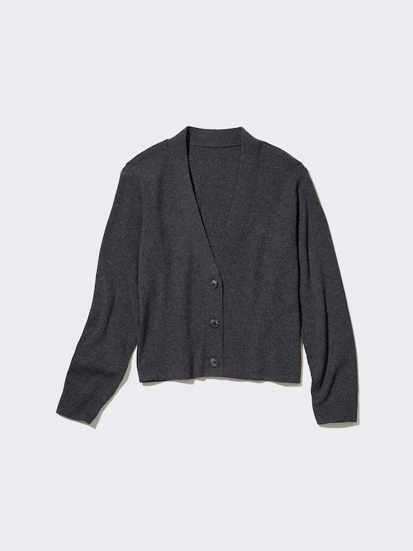 Washable Knit Ribbed Cardigan