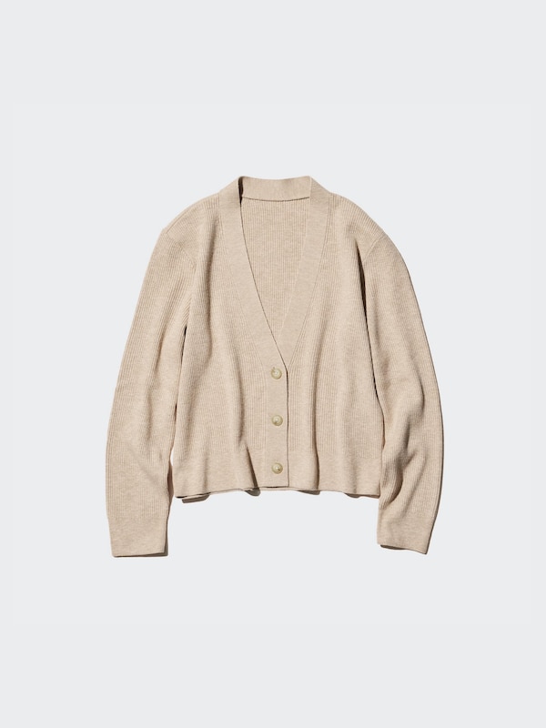 Washable Knit Ribbed Cardigan
