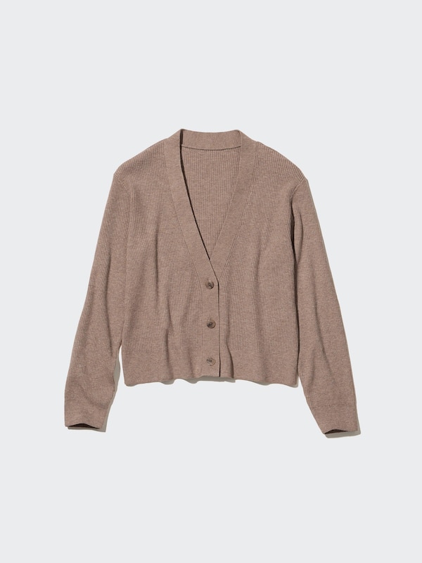 Washable Knit Ribbed Cardigan