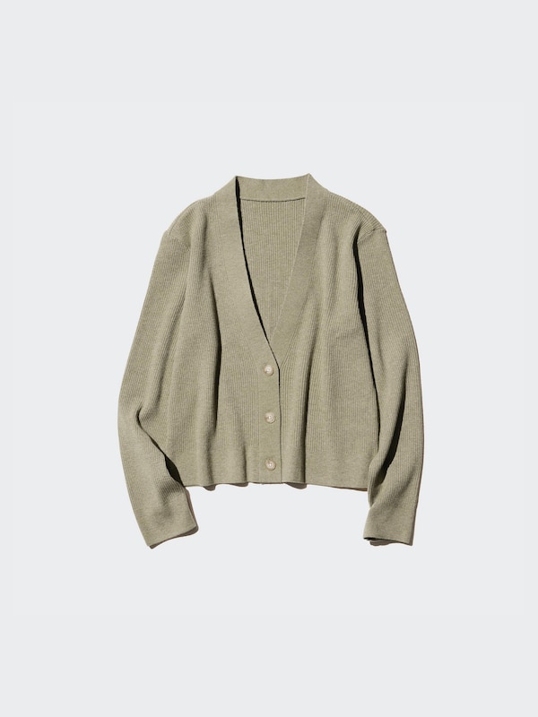 Washable Knit Ribbed Cardigan