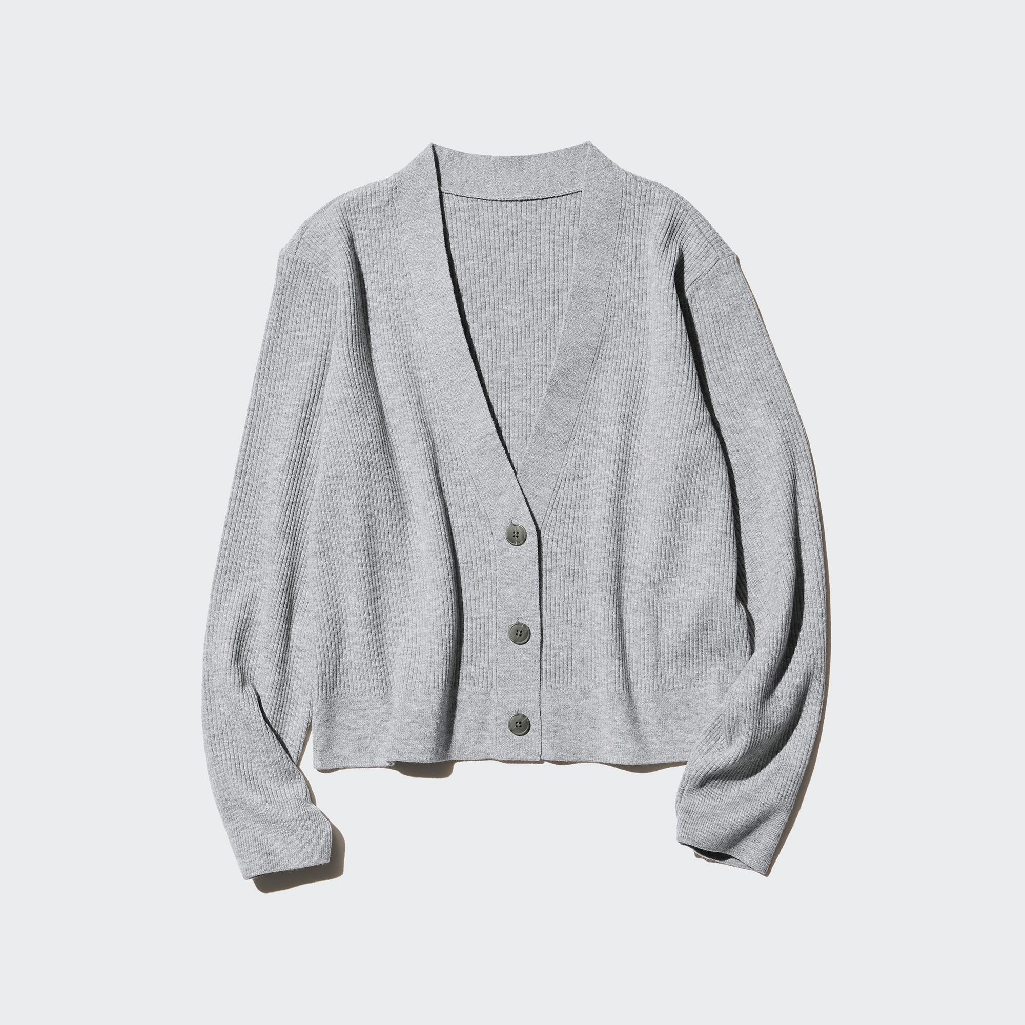 Washable Knit Ribbed Cardigan UNIQLO