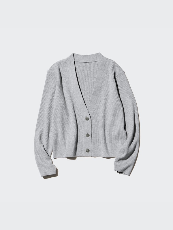 Washable Knit Ribbed Cardigan
