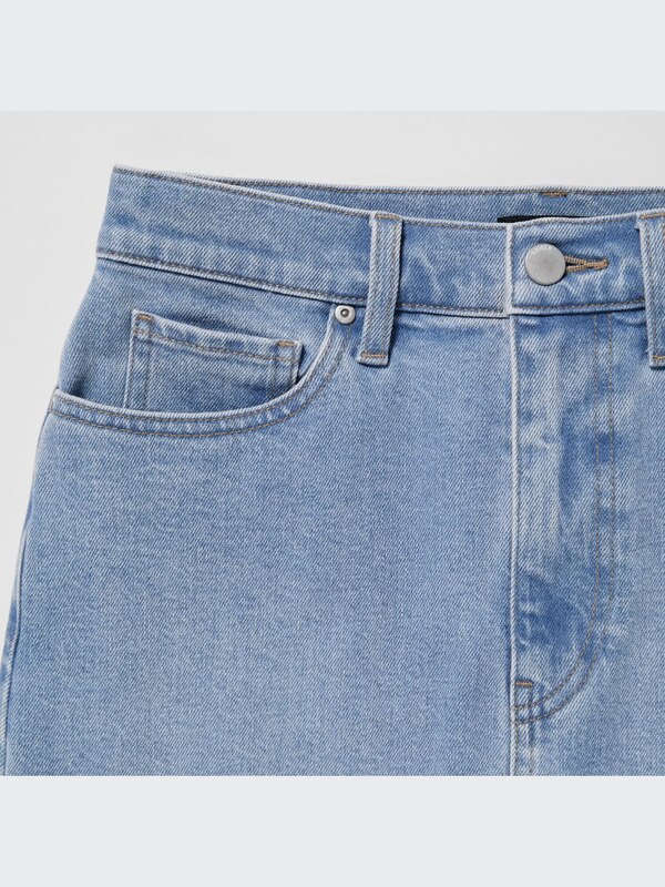 Denim Narrow Midi Skirt