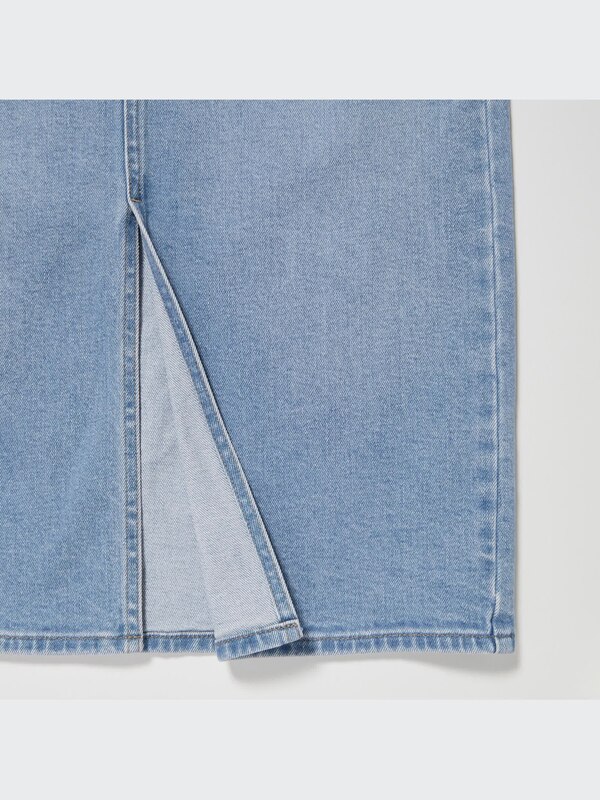 Denim Narrow Midi Skirt