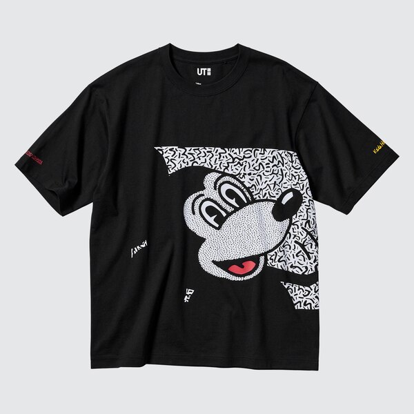 Mickey Mouse X Keith Haring UT Oversized Short Sleeve Graphic T Shirt Mickey mouse x keith haring ut oversized short sleeve graphic t shirt