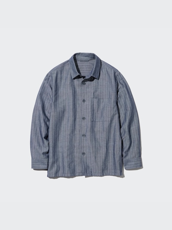 Cotton Linen Blend Overshirt Jacket