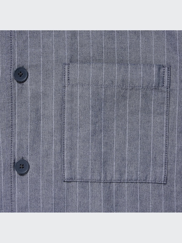 Cotton Linen Blend Overshirt Jacket