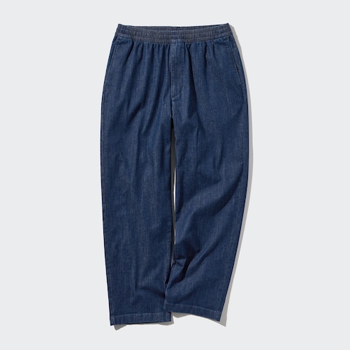 COTTON RELAXED ANKLE PANTS (DENIM)