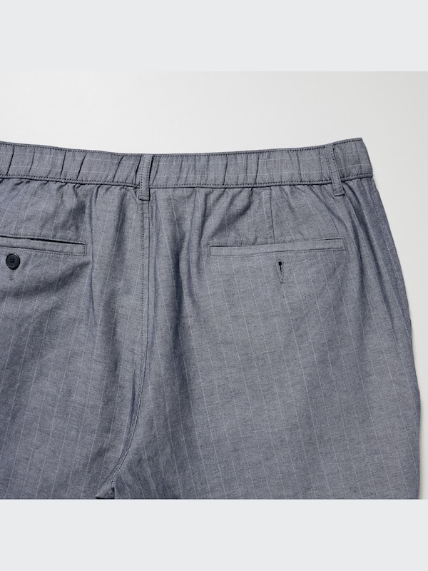 Linen Blend Relaxed Pants (Striped)