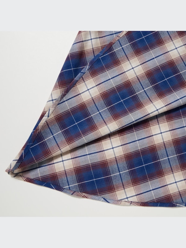 Soft Brushed Checked Long-Sleeve Shirt Dress