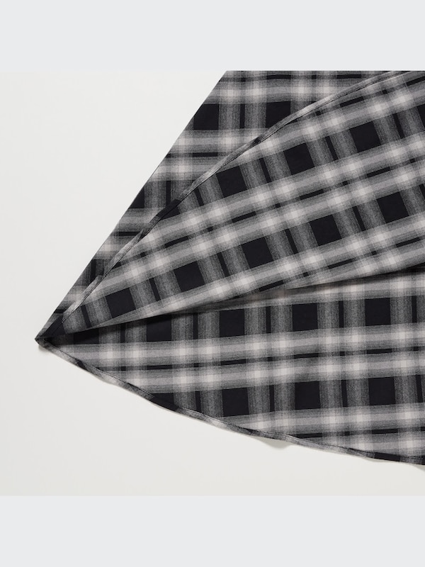 Soft Brushed Checked Long-Sleeve Shirt Dress