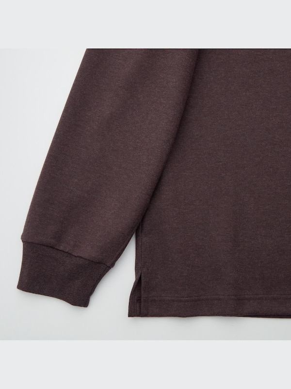 Brushed Jersey Mock Neck Long-Sleeve T-Shirt