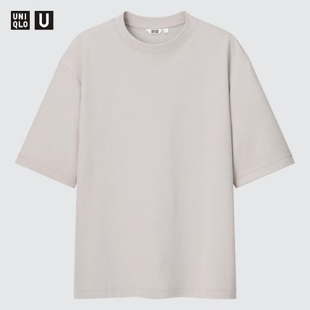 AIRism Cotton Oversized Crew Neck Half Sleeved T-Shirt | UNIQLO GB
