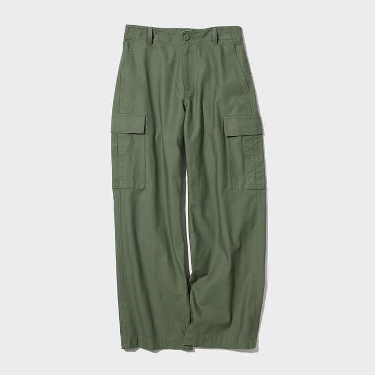 Uniqlo Algodón Pantalón Cargo Pierna Recta - Verde - XS