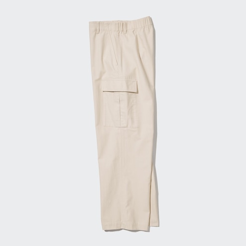 Womens - Organic Cotton Baggy Cargo Pants in Dress Beige