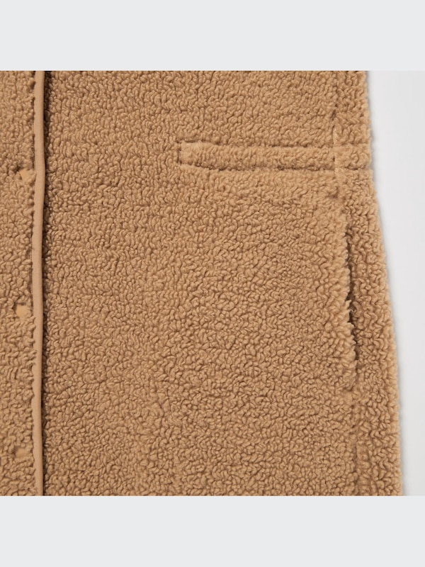 Pile Lined Fleece Stand Collar Coat
