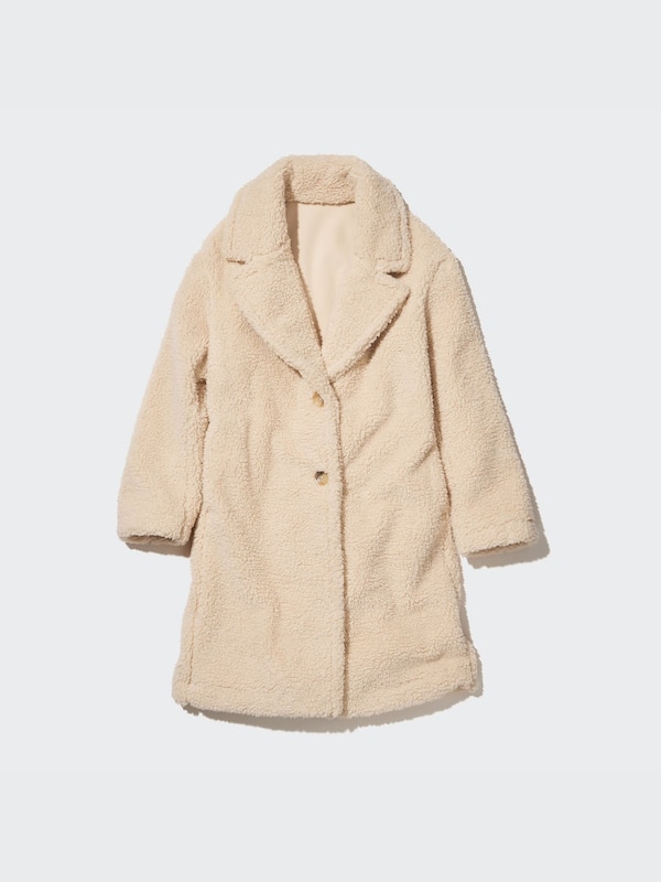 Pile-Lined Fleece Tailored Coat