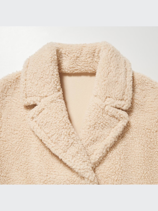 Pile-Lined Fleece Tailored Coat
