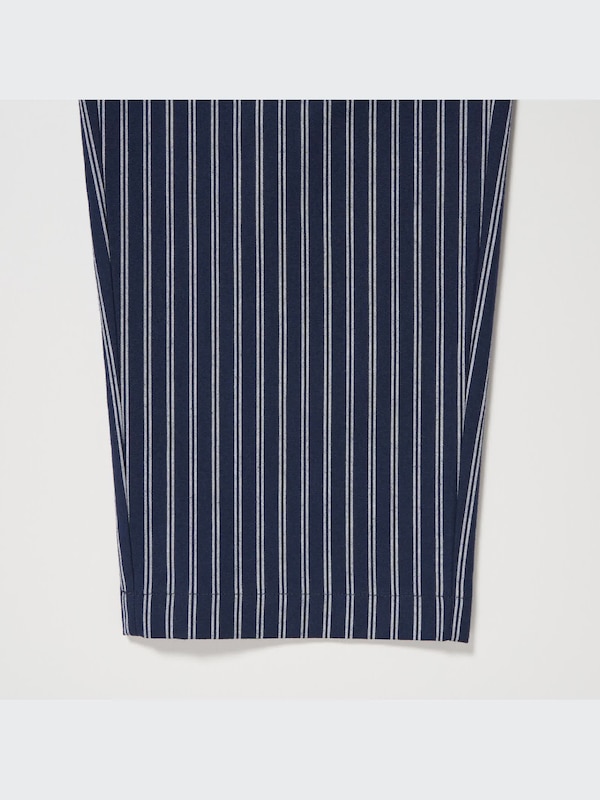 Cotton Striped Relaxed Ankle Pants