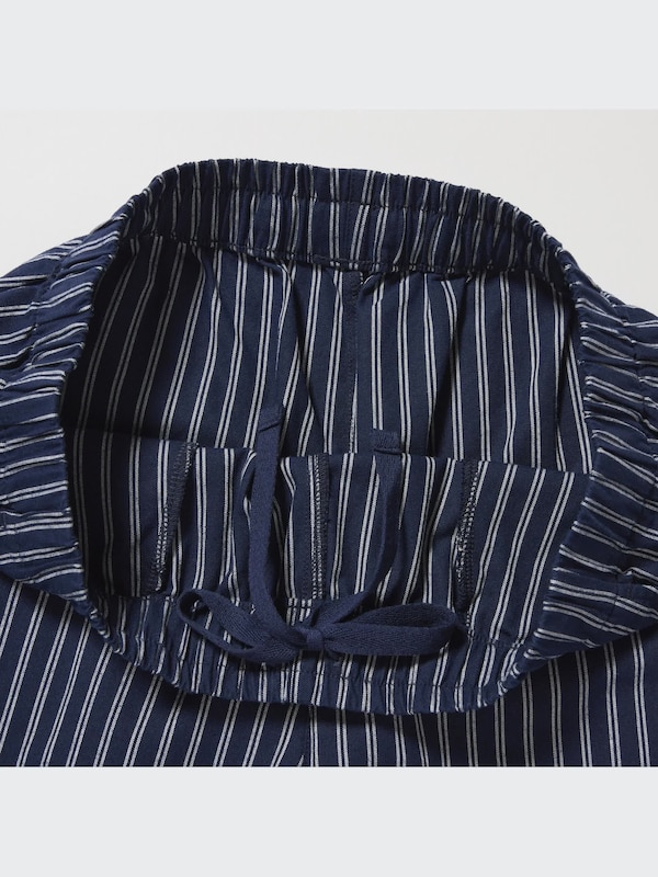 Cotton Striped Relaxed Ankle Pants