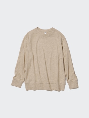 Soft Knitted Fleece Crew Neck Long Sleeve T-Shirt