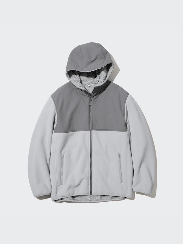 Windproof Outer Fleece Full-Zip Hoodie (Color Block)