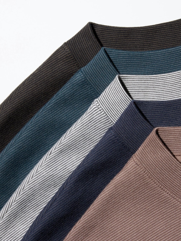 AIRism Cotton Oversized T-Shirt | Half-Sleeve | Striped