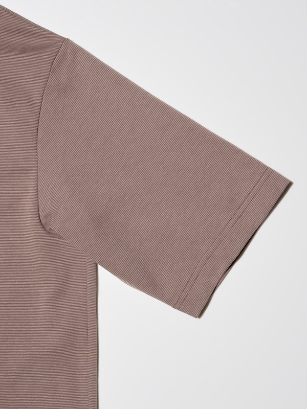 AIRism Cotton Oversized T-Shirt | Half-Sleeve | Striped