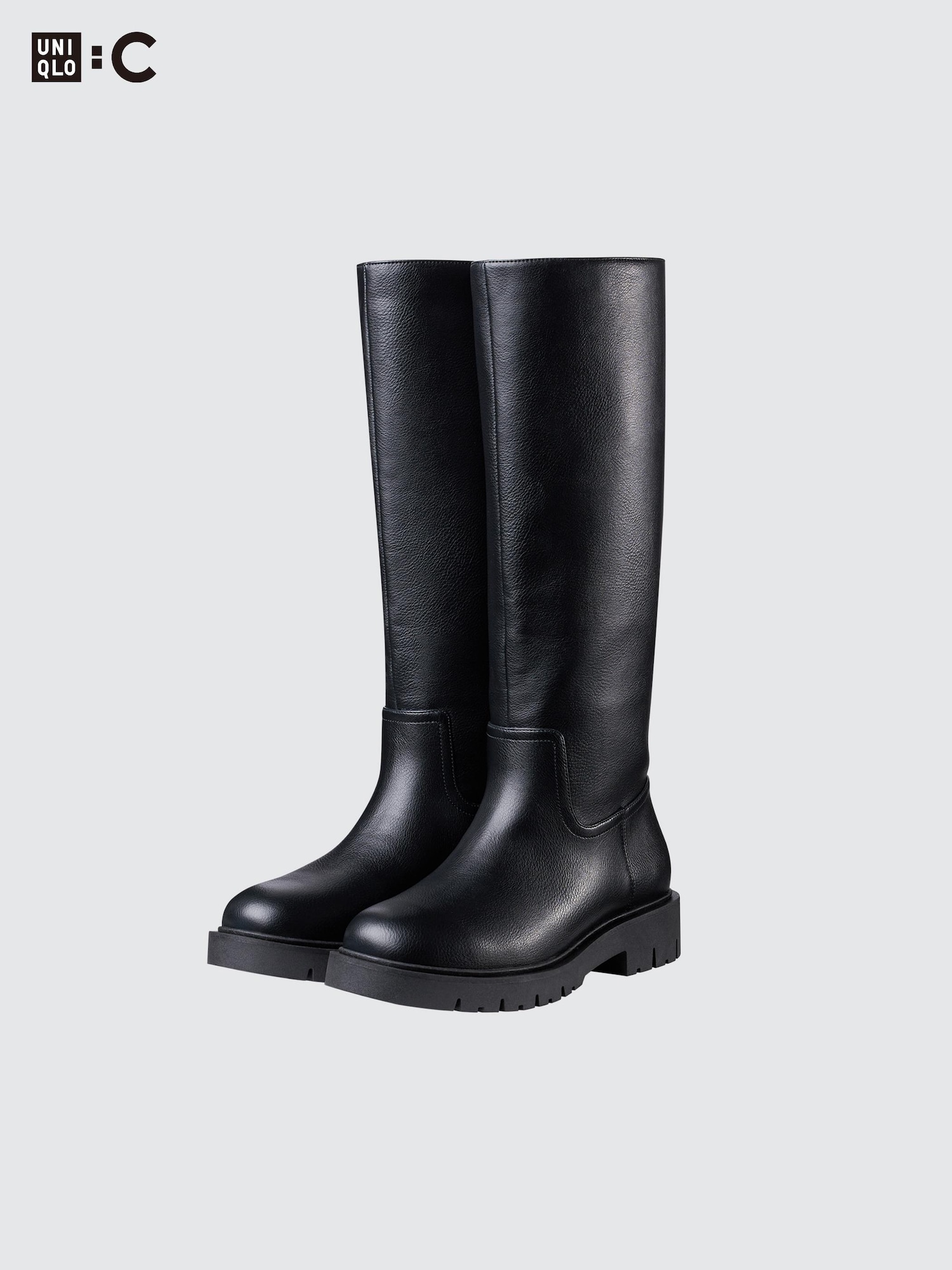 ロングブーツ HUECLOSET Deep Black String Long Boots Thigh High Long Boots Pointed Toe Stiletto High Knee Thigh