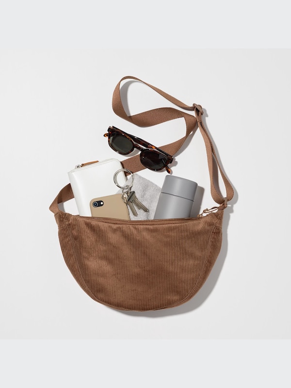 Corduroy Round Mini Shoulder Bag