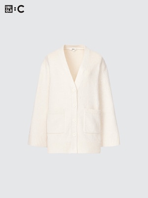 Soft Knit V-Neck Flare Long-Sleeve Cardigan