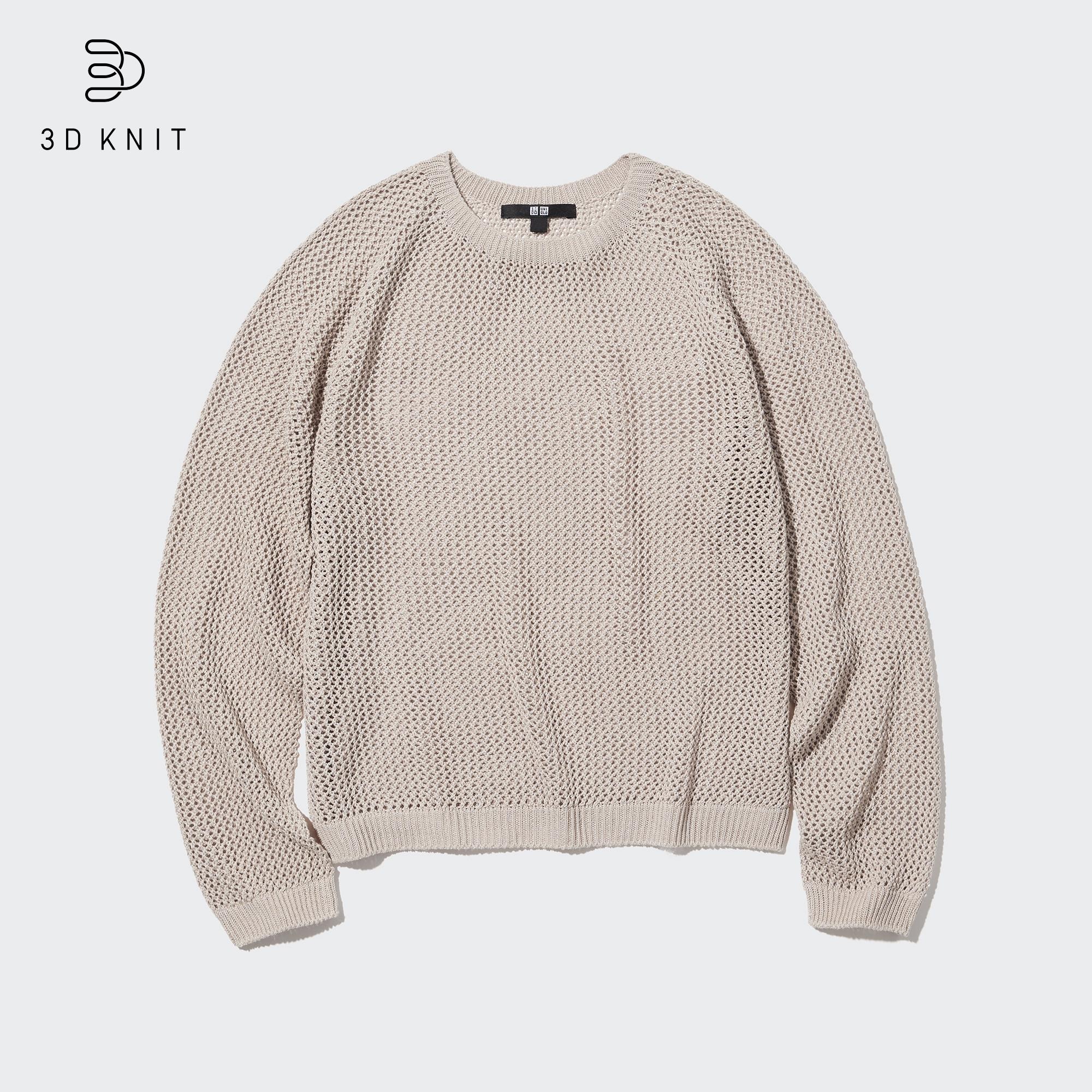 3D Knit Seamless Mesh Crew Neck Jumper UNIQLO GB