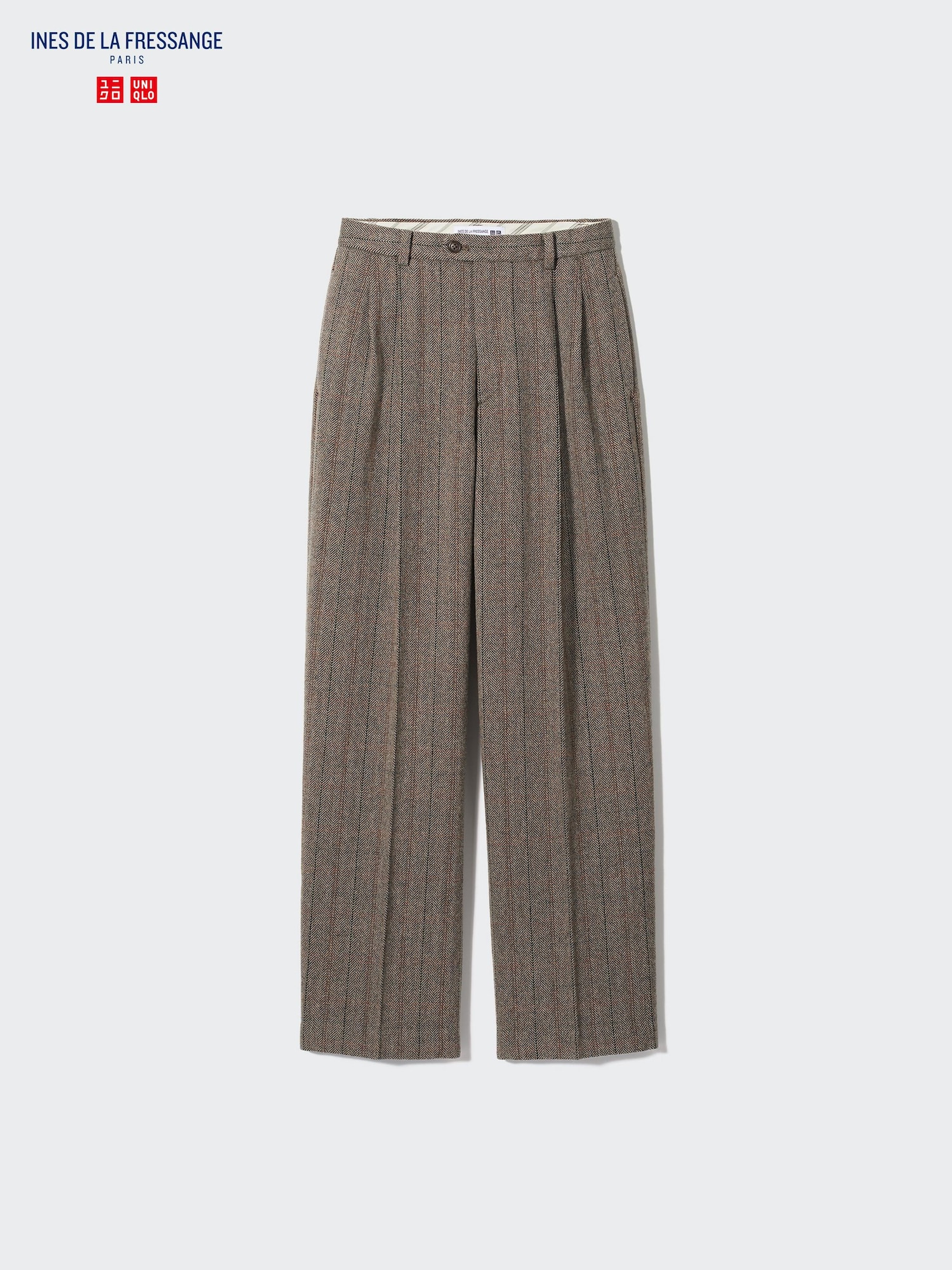 パンツ Ines de la fressange Trousers Blue WOMEN'S INES DE LA FRESSANGE TWEED PLEATED WIDE PANTS