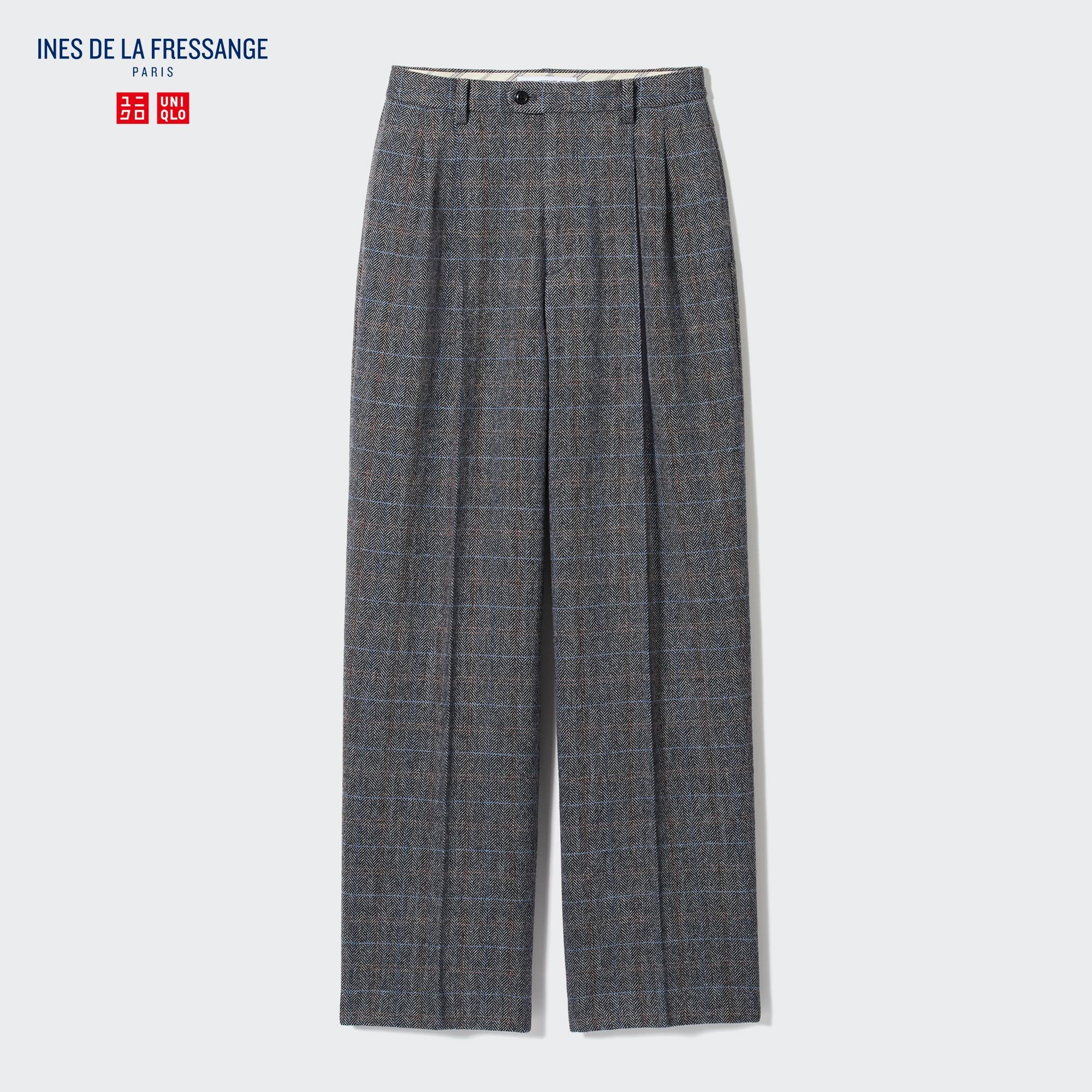 WOMEN'S INES DE LA FRESSANGE TWEED PLEATED WIDE PANTS | UNIQLO CA