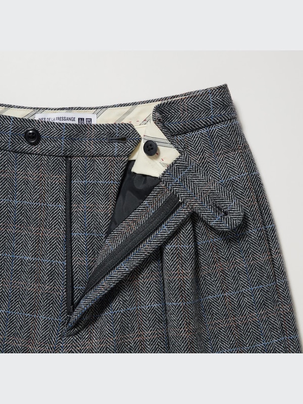 Pleated Wide Pants | Tweed