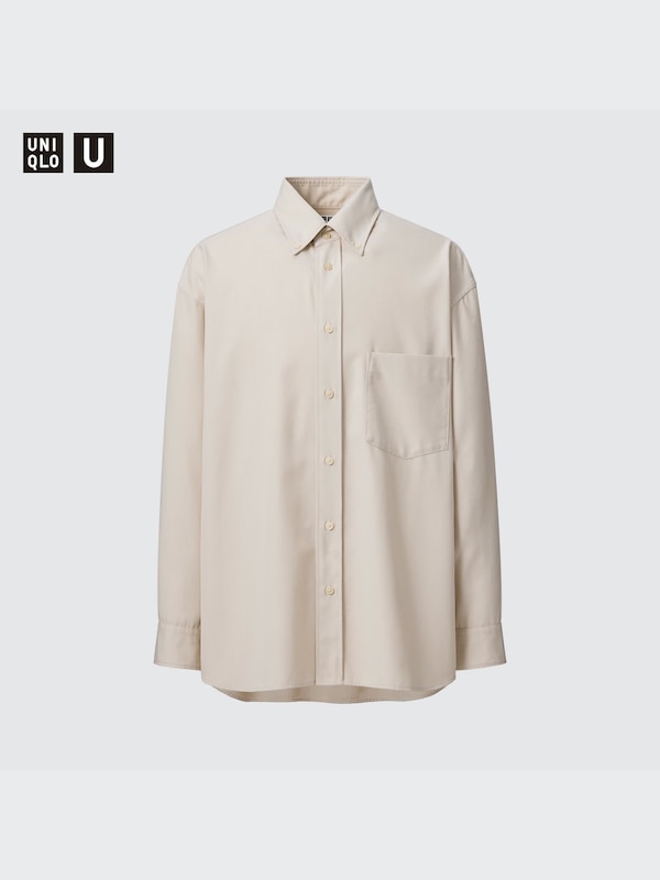 Twill Oversized Long-Sleeve Shirt