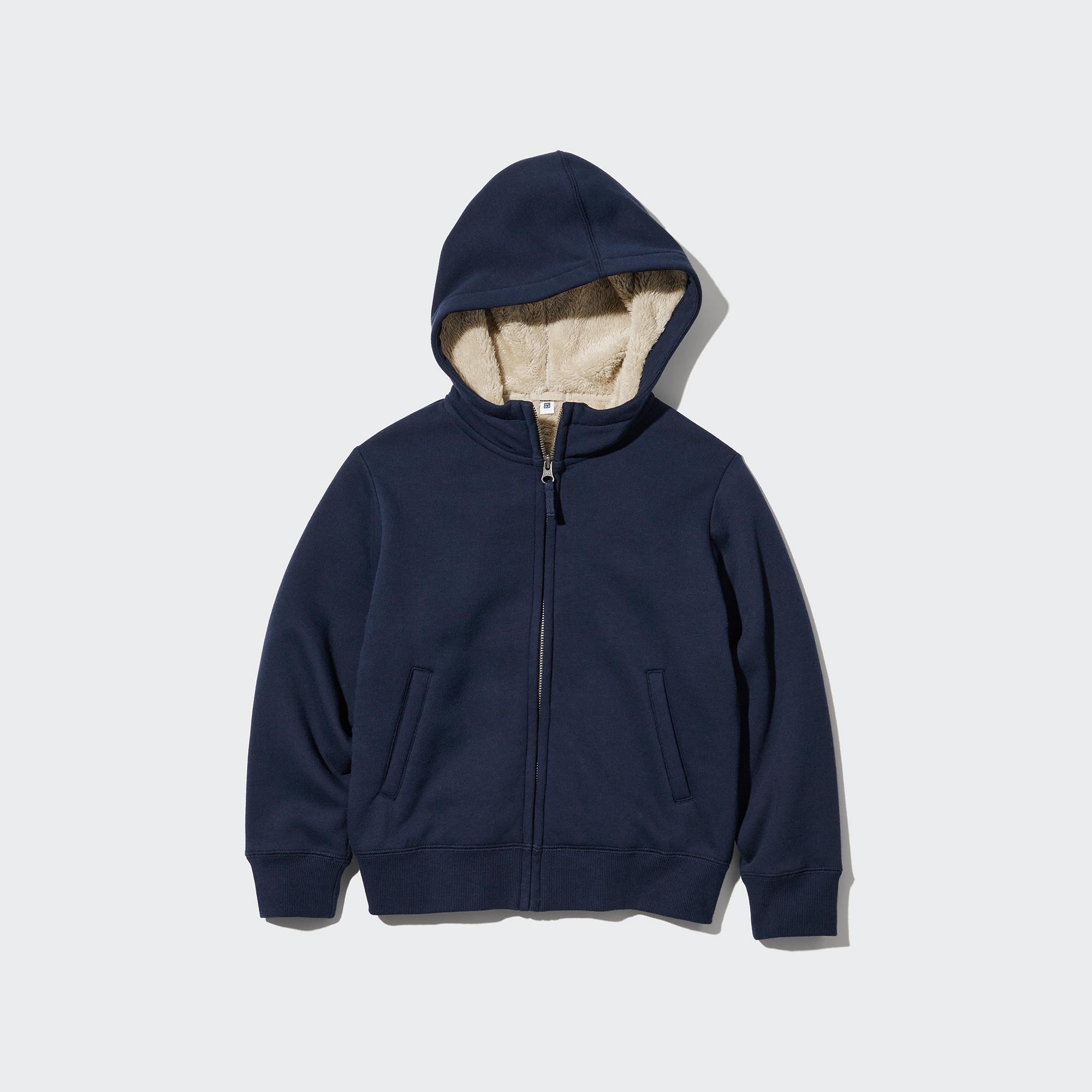 Kids Pile Lined Sweat Zipped Hoodie | UNIQLO UK