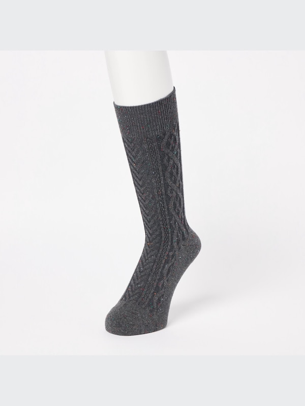Color Nep Cable Socks