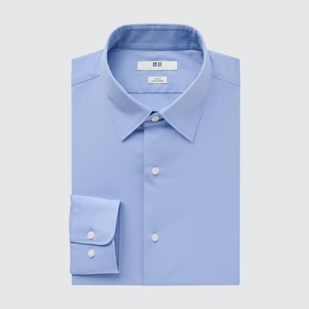 Easy Care Broadcloth Stretch Slim Fit Shirt (Regular Collar)