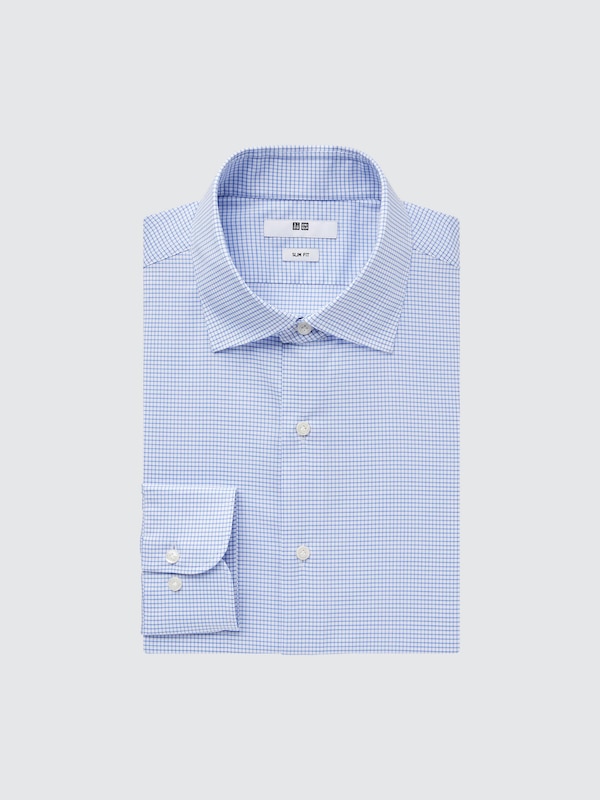 Fine cloth easy care checked SSF L/S shirt C SW N/P