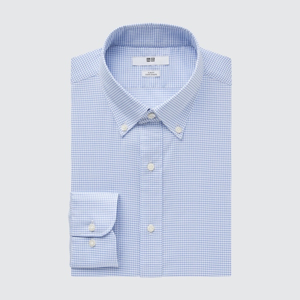 Easy Care Checked Stretch Slim-Fit Long-Sleeve Shirt | UNIQLO US