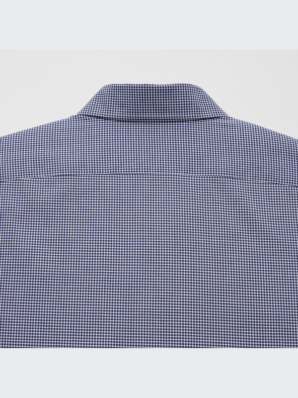 Easy Care Stretch Slim Fit Shirt (Check, Semi-Cutaway Collar)