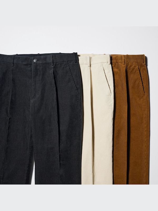 Corduroy Pleated Wide Leg Trousers