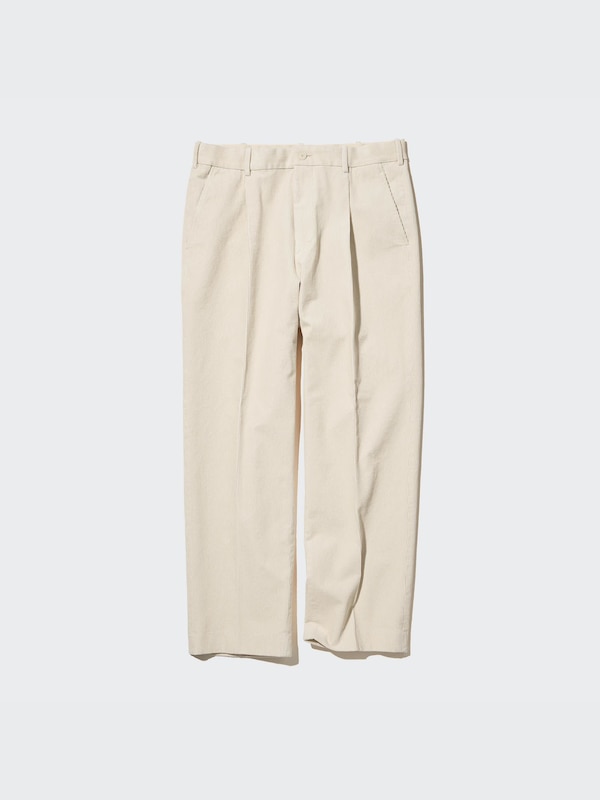 Corduroy Pleated Wide Leg Trousers