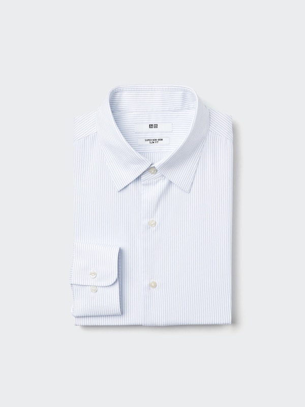 SUPER NON IRON STRIPED SLIM FIT LONG SLEEVE SHIRT