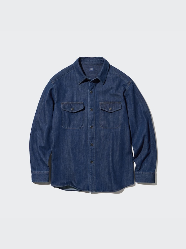 Denim Utility Long-Sleeve Overshirt