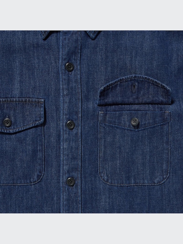 Denim Utility Long-Sleeve Overshirt